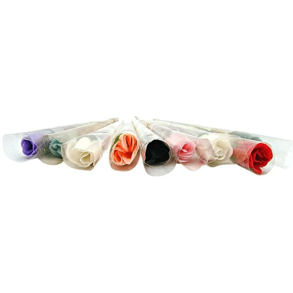 Lot 9 Single Stem Artificial Mini Roses Bouquet Single Wrapped Flowers Crafts
